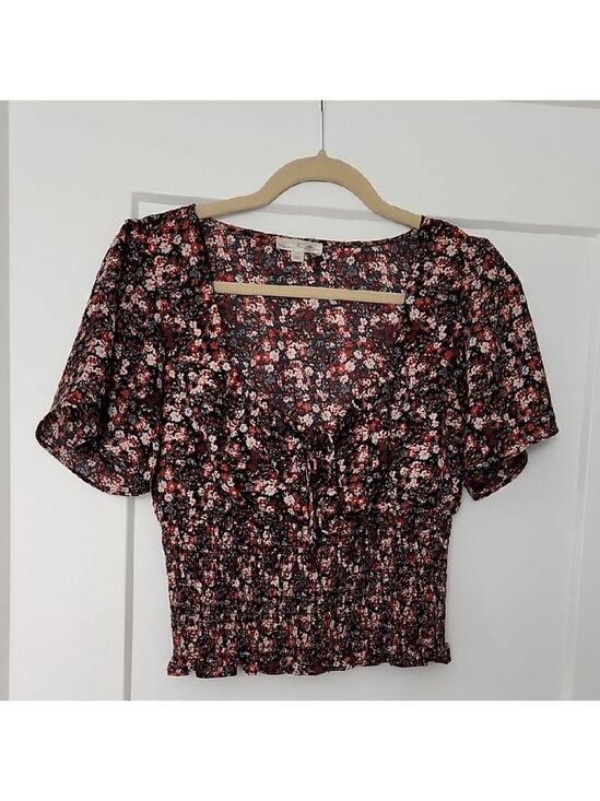 nine britton Tops - Floral Smocked Women's Top